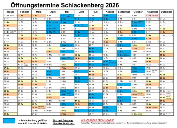 Kalender 2026 Öffnungszeiten Final