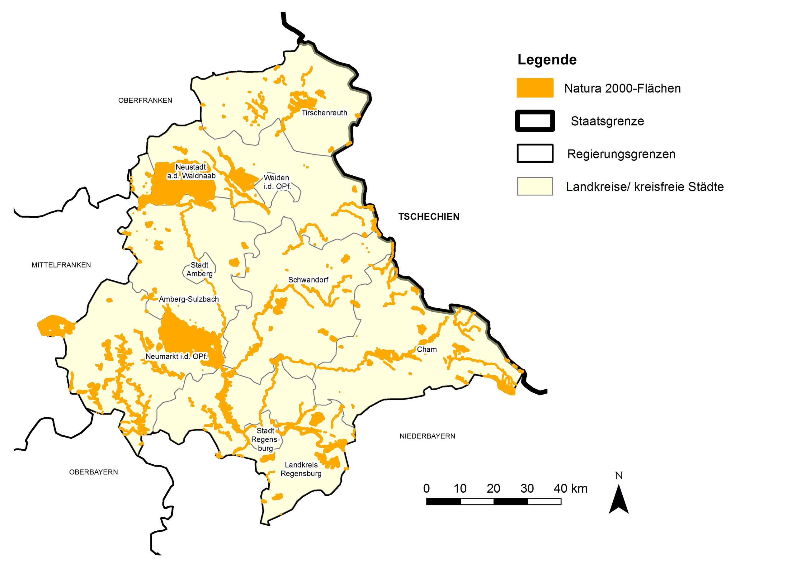 Übersicht der Natura 2000-Gebiete in der Oberpfalz Übersicht der Natura 2000-Gebiete in der Oberpfalz