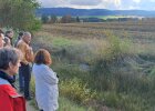 Erosions- und Hochwasserrückhalt in der Fläche durch einen aufgeweiteten mit Rückhaltelementen versehenen Graben, die bei Starkregen den Abfluss bremsen